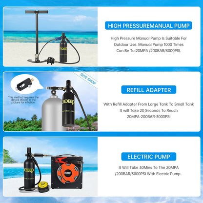 DIDEEP 1Liter Mini Scuba Diving Tank